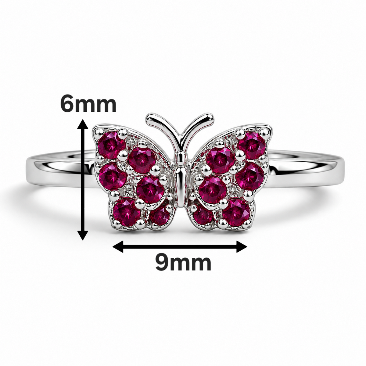 Anillo Mariposa Fiusha Plata Ley 925