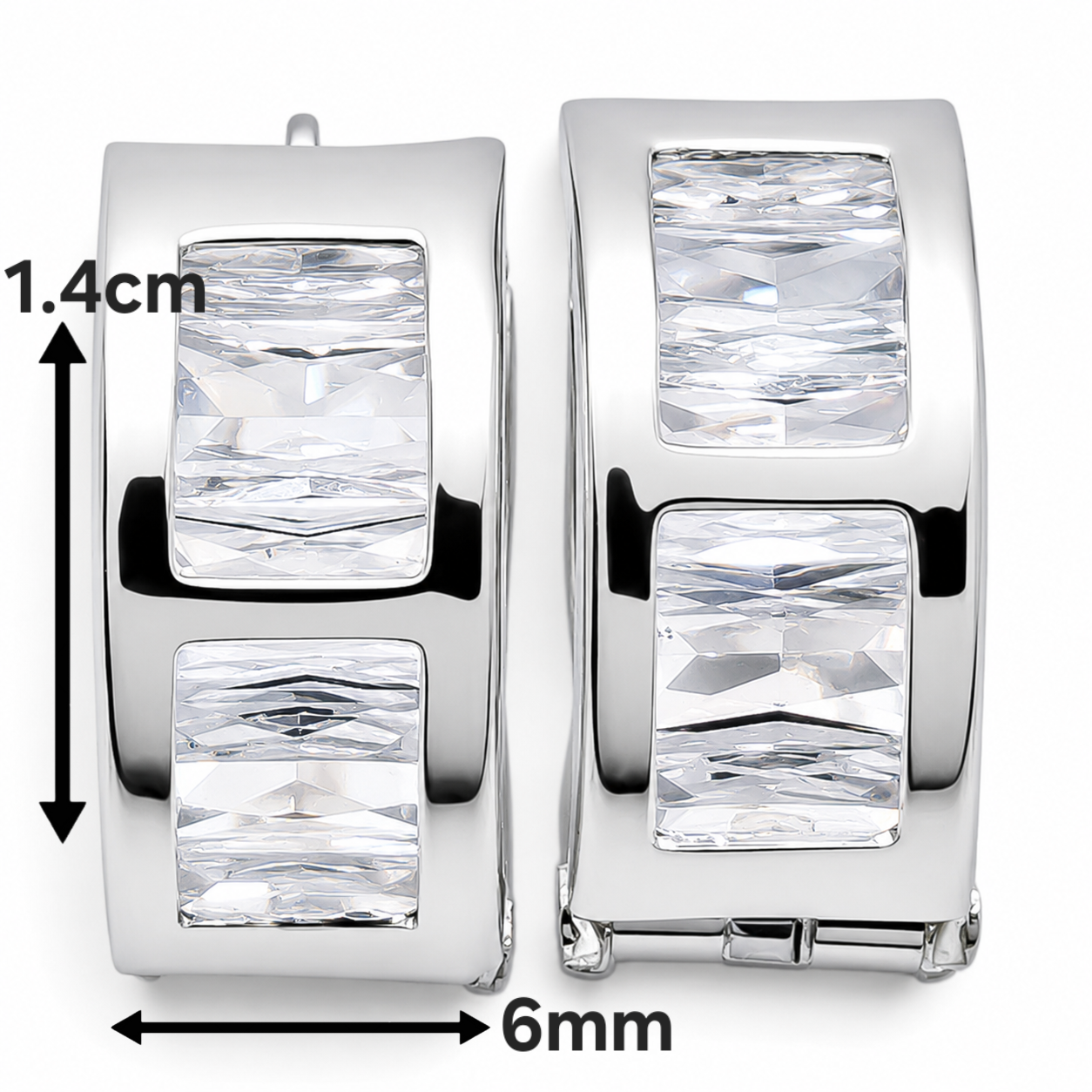 Hugguies Zirconia Baguette Plata Ley 925