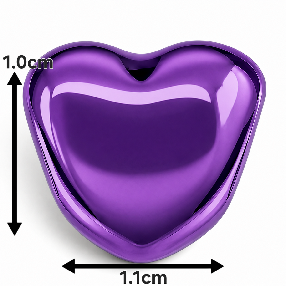 Charm Corazon Morado Plata Ley 925