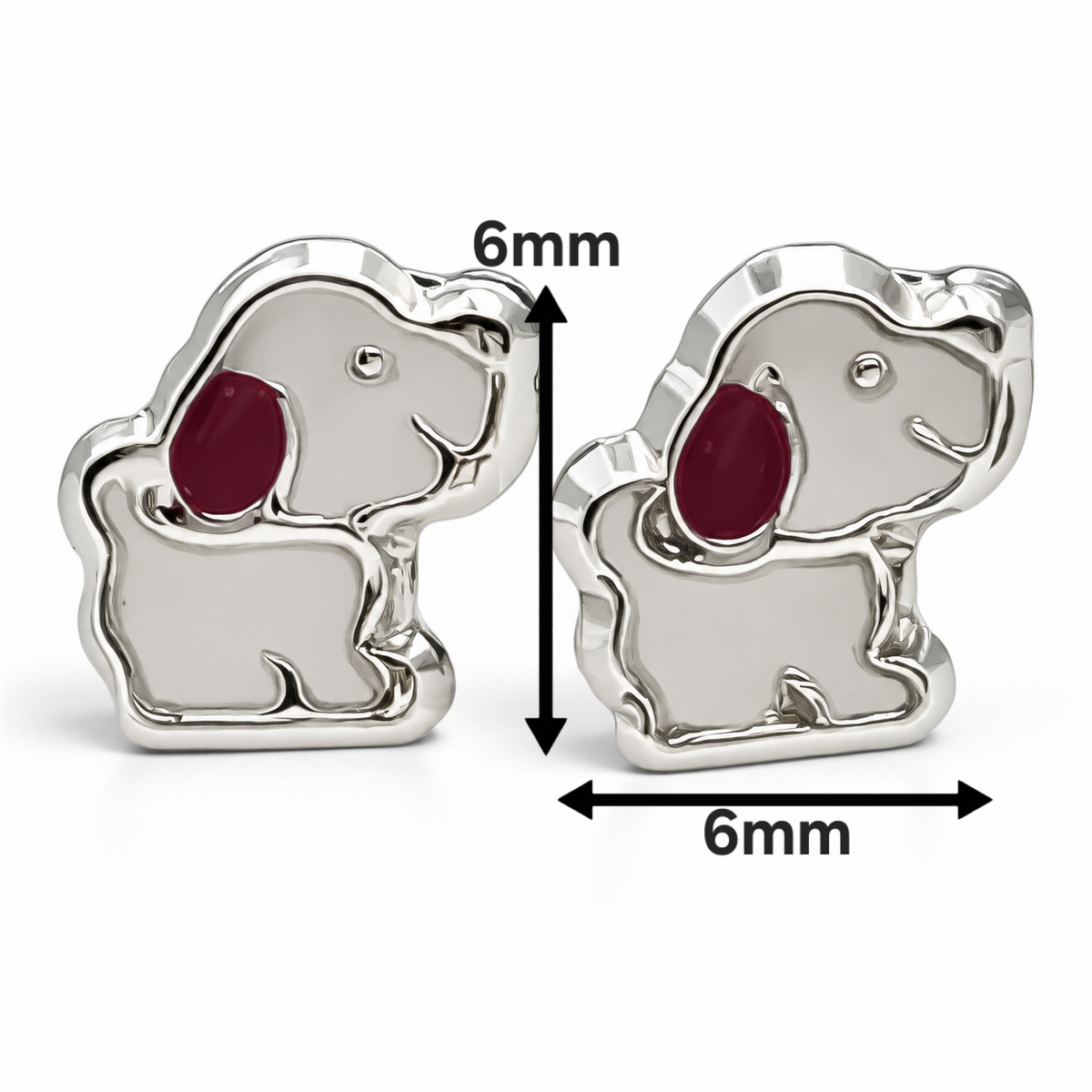 Broquel Perrito Blanco Plata Ley 925