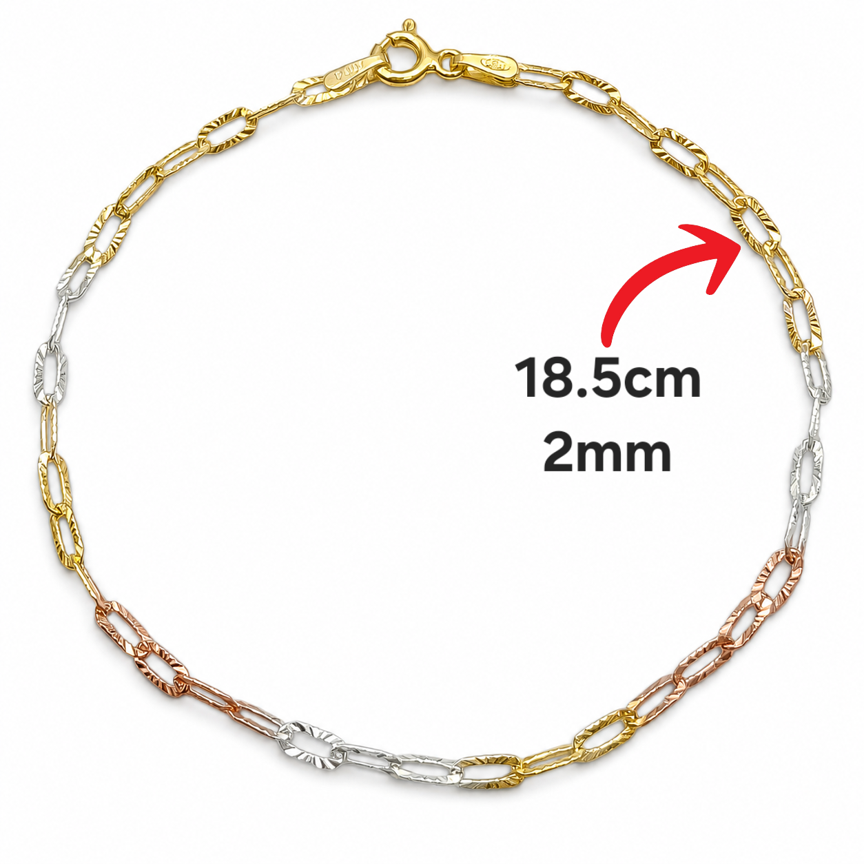 Pulsera Tricolor Argolla Plata Ley 925