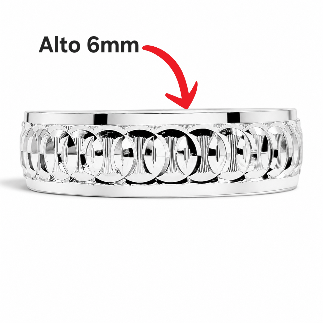 Anillo Argolla Diamantada Plata Ley 925