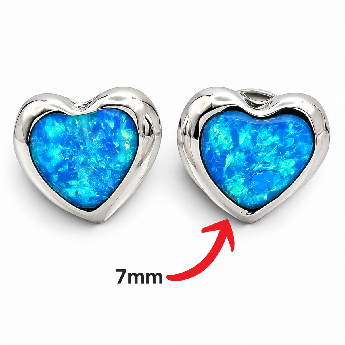 Arete Corazon Aqua Opalo Plata Ley 925