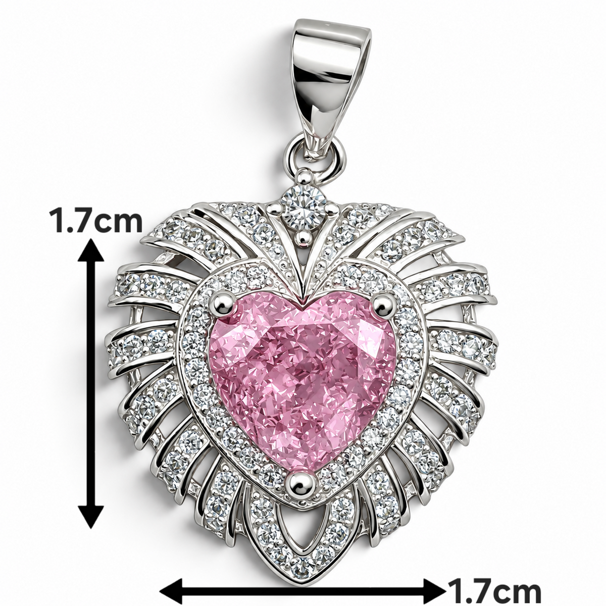Dije Corazon Congelado Rosa Plata Ley 925