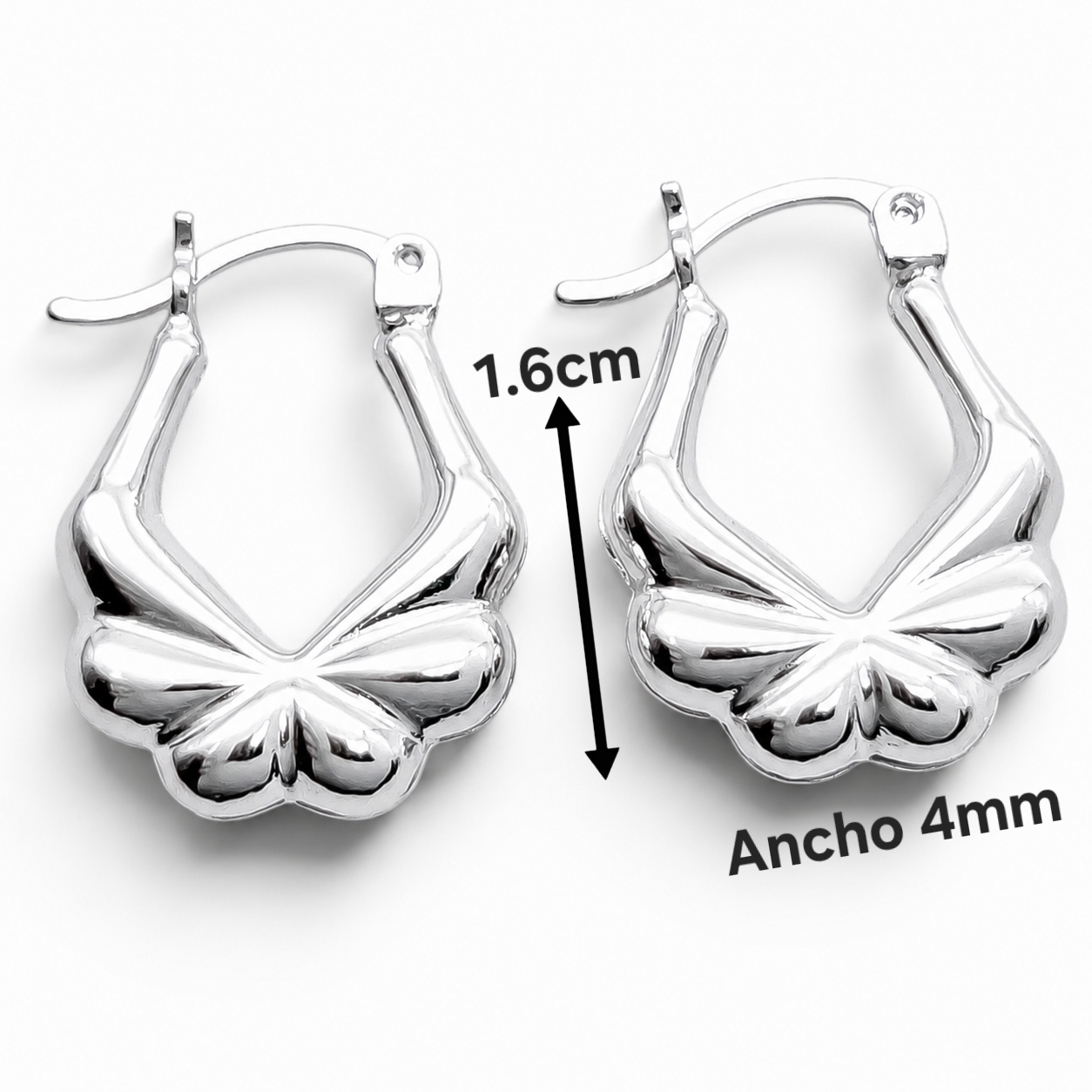 Arracada Flor Canasta Plata Ley 925