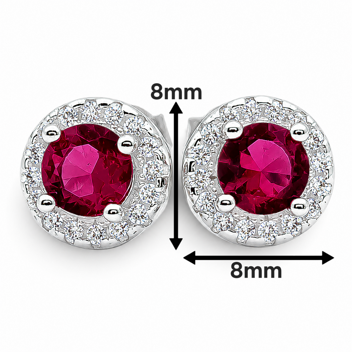 Arete Zirconia Fiusha Plata Ley 925
