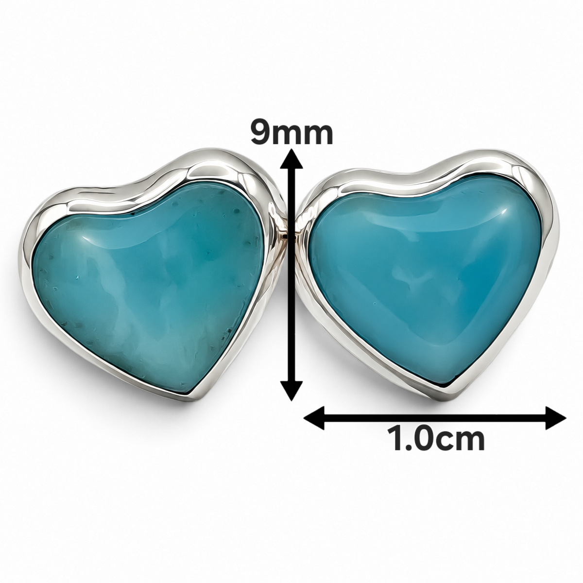 Arete Corazon Azulito Plata Ley 925