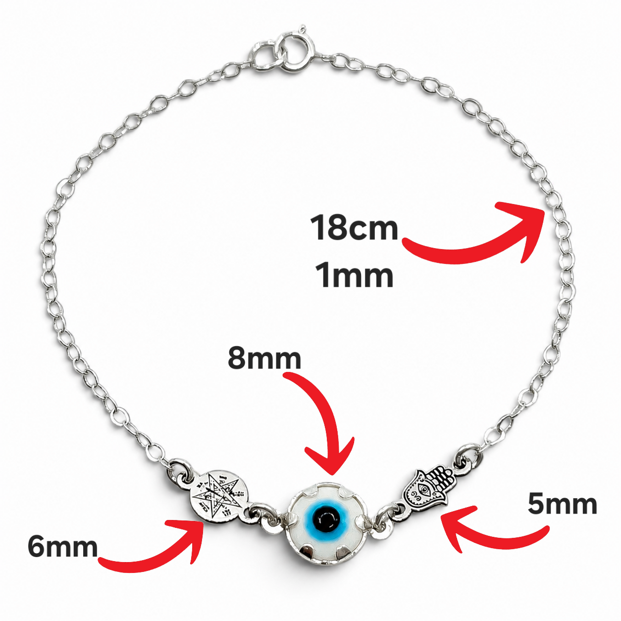 Pulsera Ojo Plata Ley 925