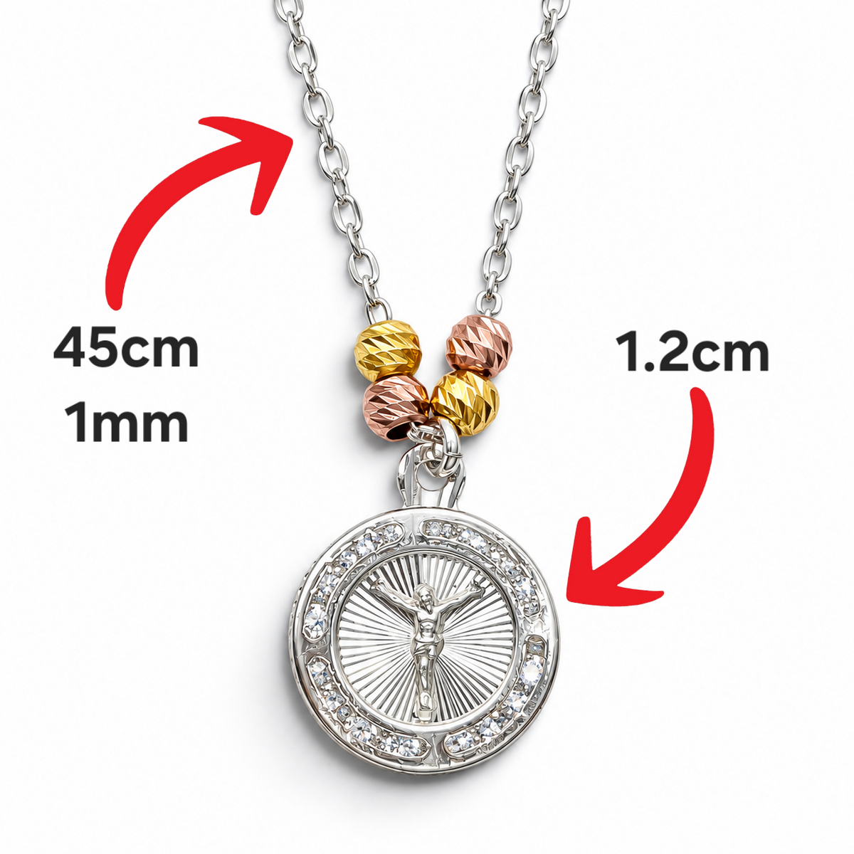 Collar Cristo Diamantado Plata Ley 925