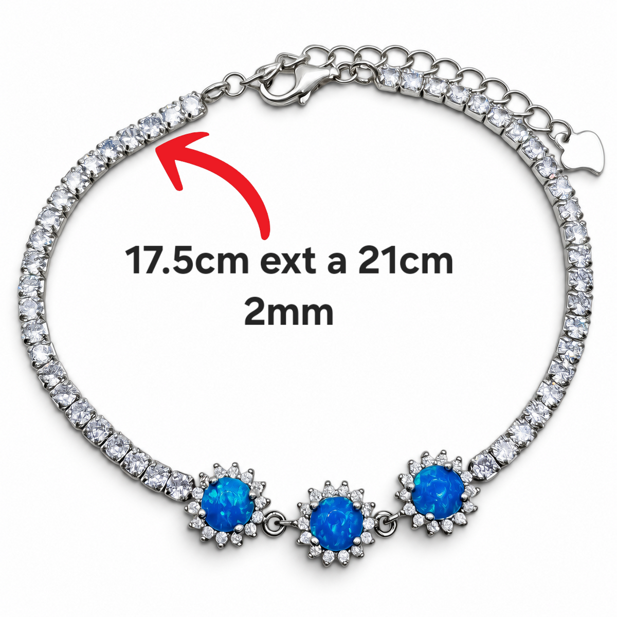Pulsera Opalo Zirconia Plata Ley 925