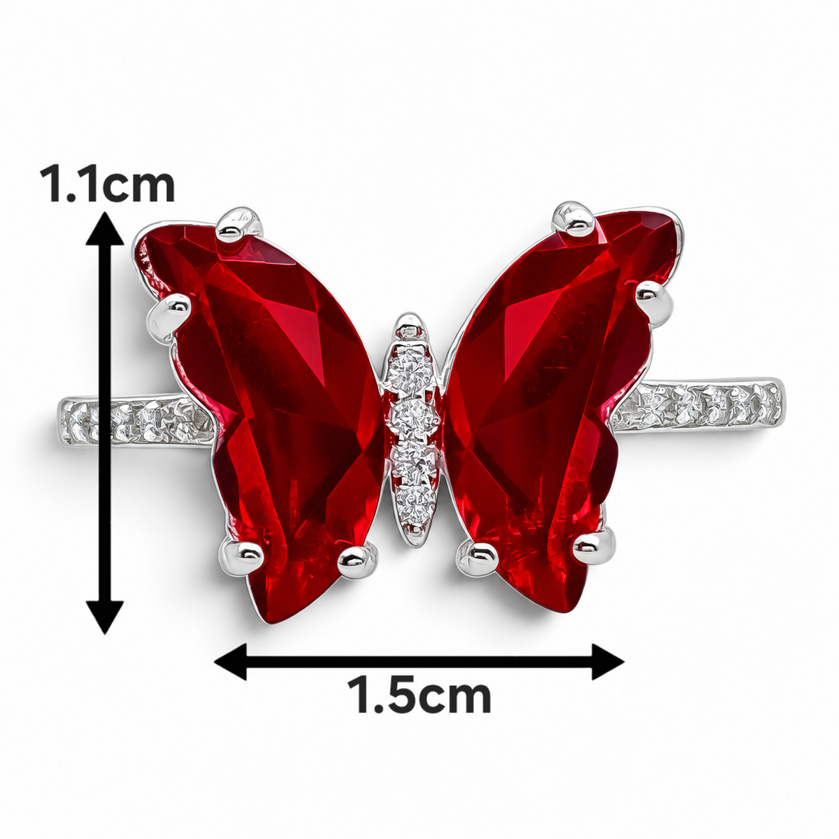 Anillo Mariposa Zirconia Plata Ley 925