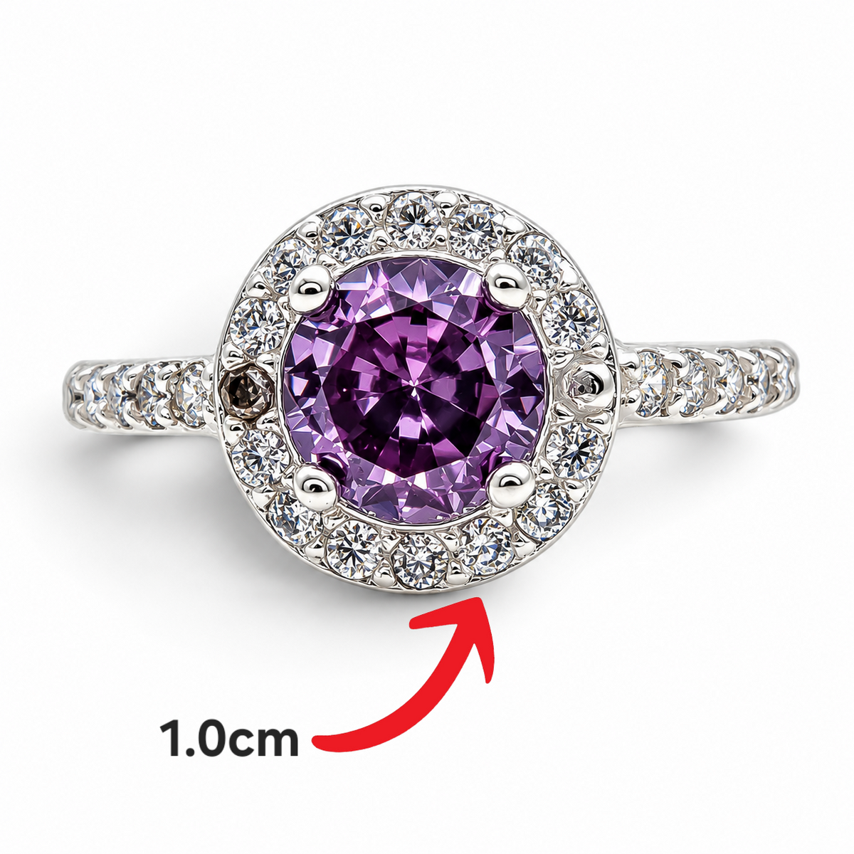 Anillo Morado Plata Ley 925