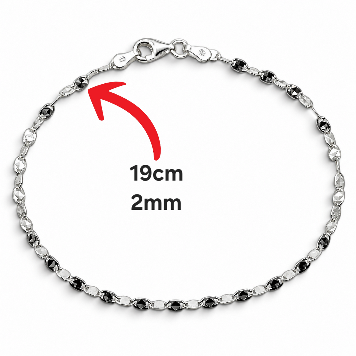 Pulsera Facetada Plata Ley 925