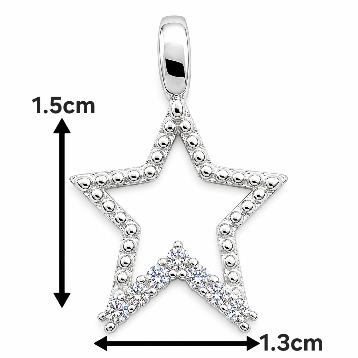 Dije Estrella Blanco Plata Ley 925