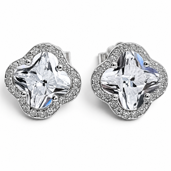 Arete Van Zirconia Plata Ley 925