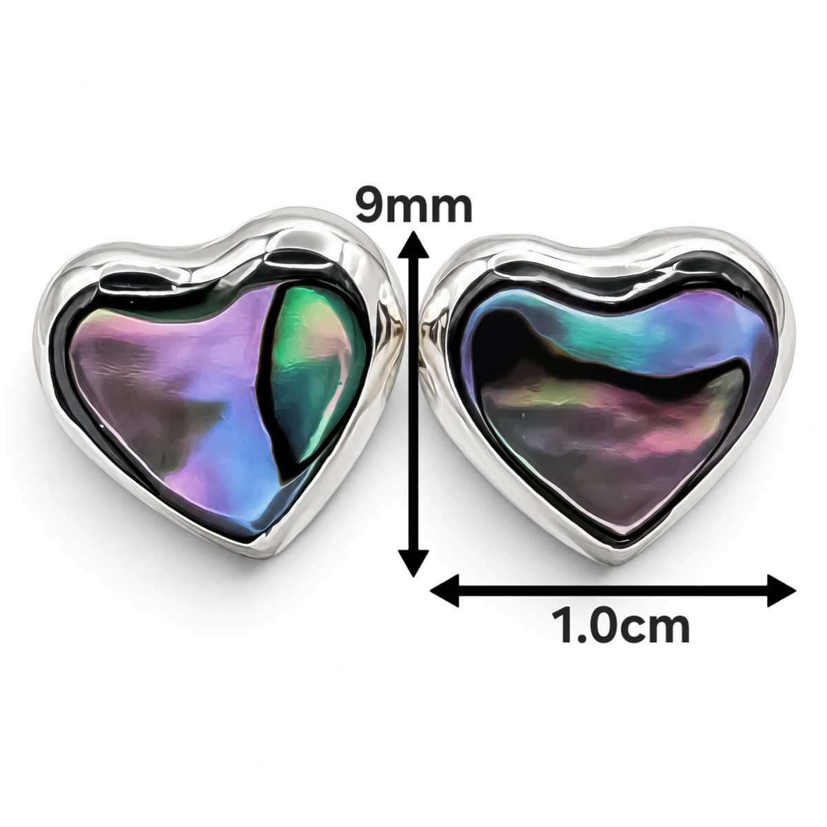 Arete Corazon Concha Plata Ley 925