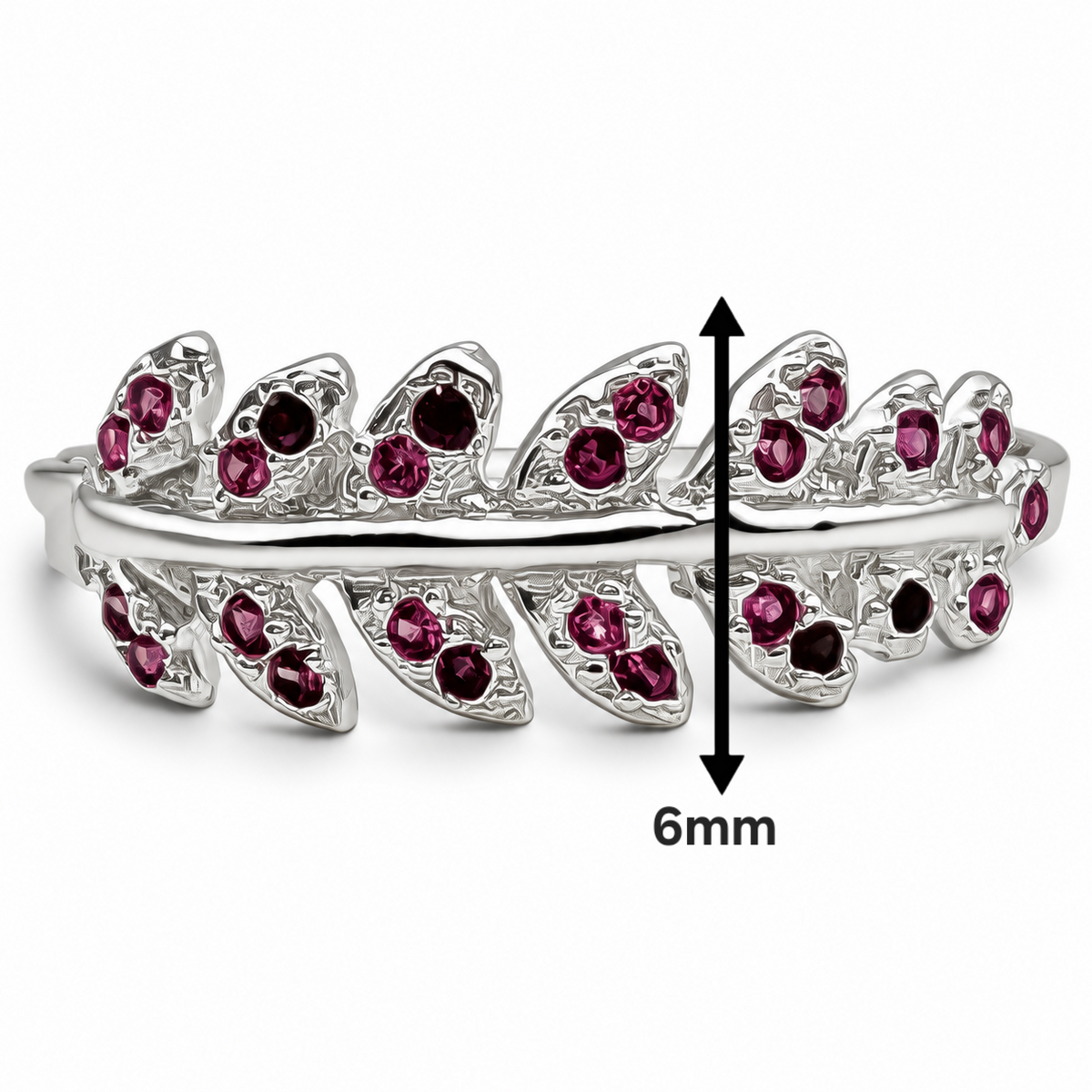 Anillo Hojitas Fiusha Plata Ley 925