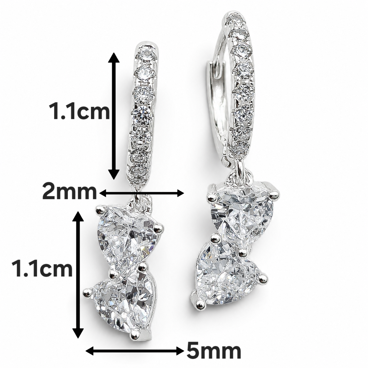 Hugguies Corazon Zirconia Plata Ley 925