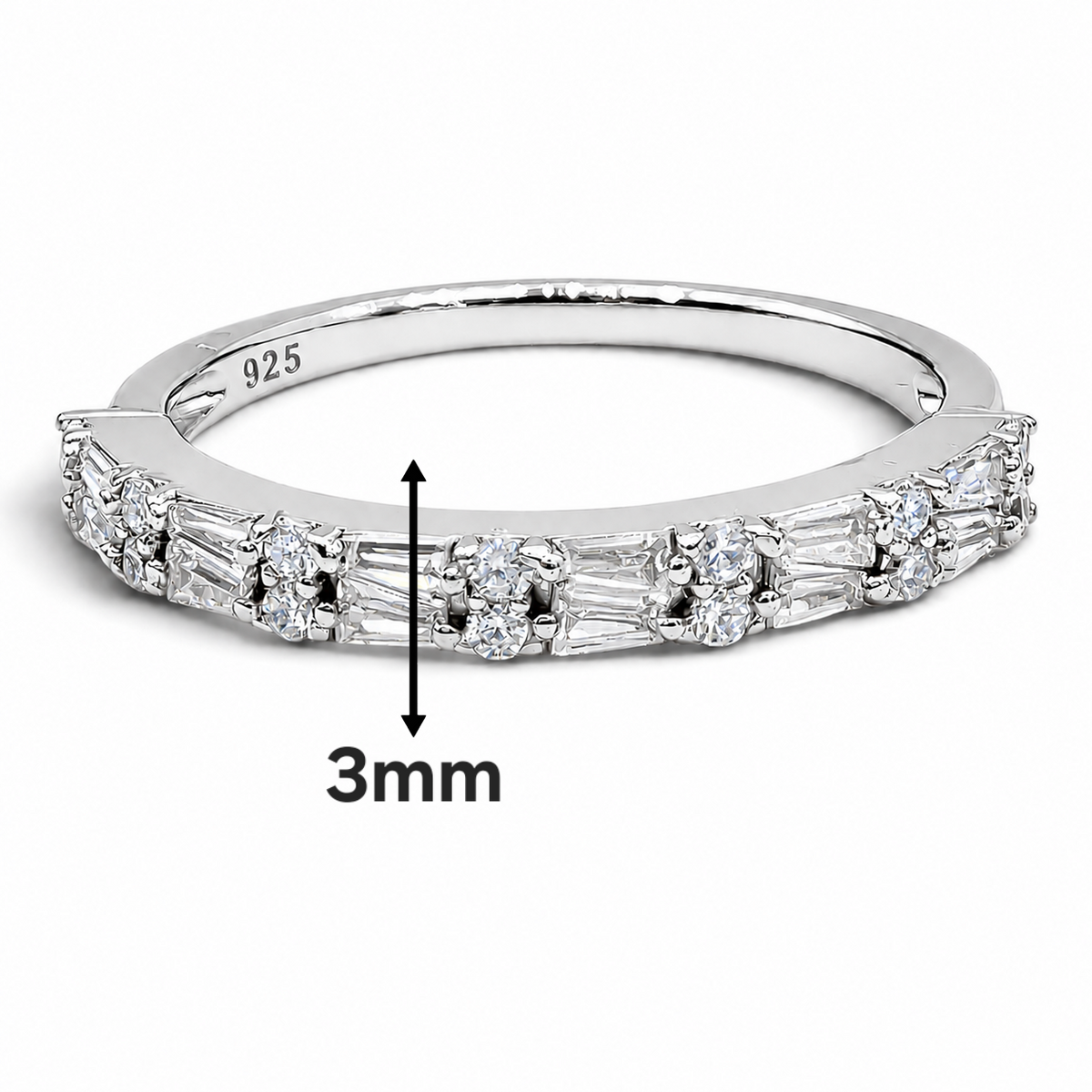 Anillo Zirconias Plata Ley 925