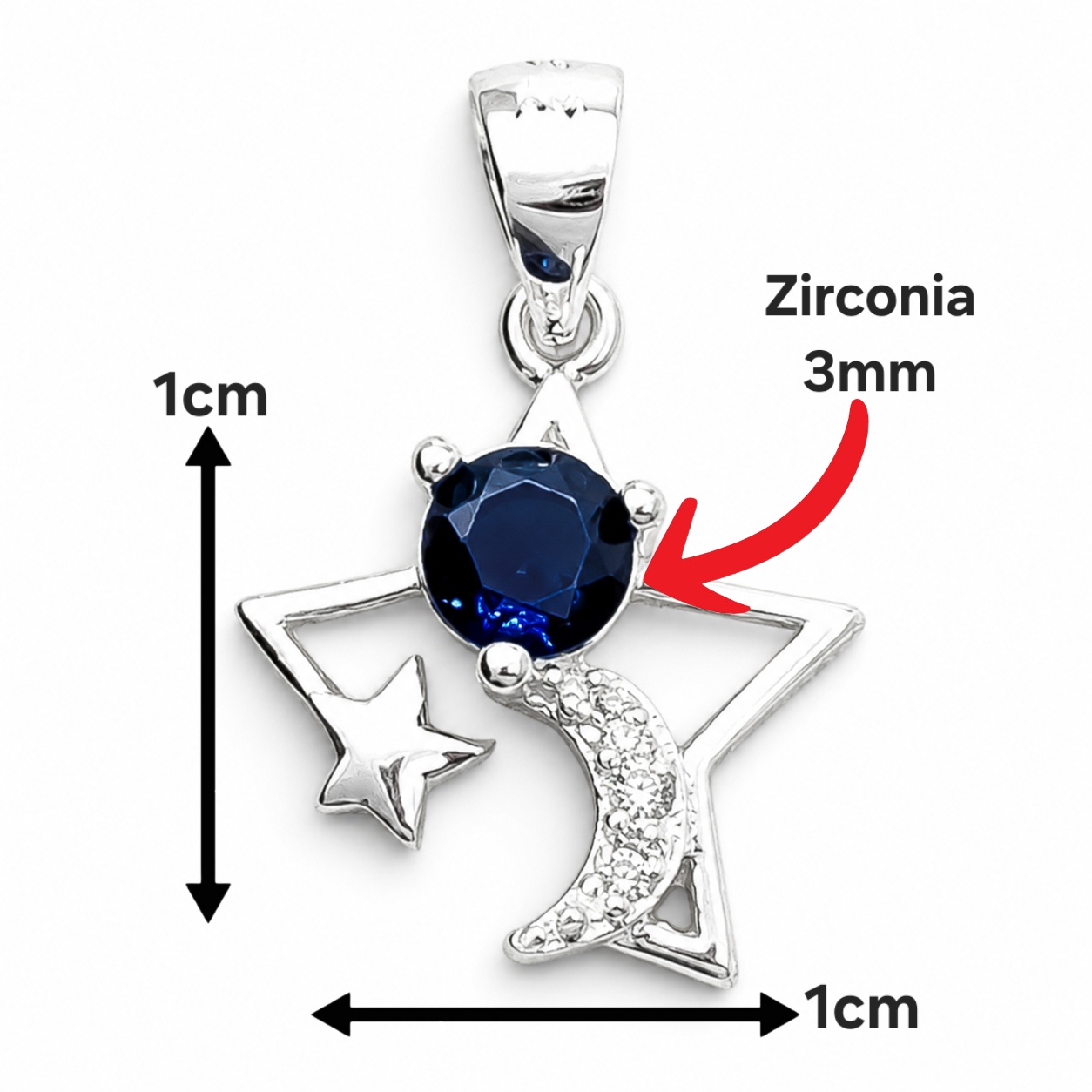 Dije Estrella Azul Plata Ley 925