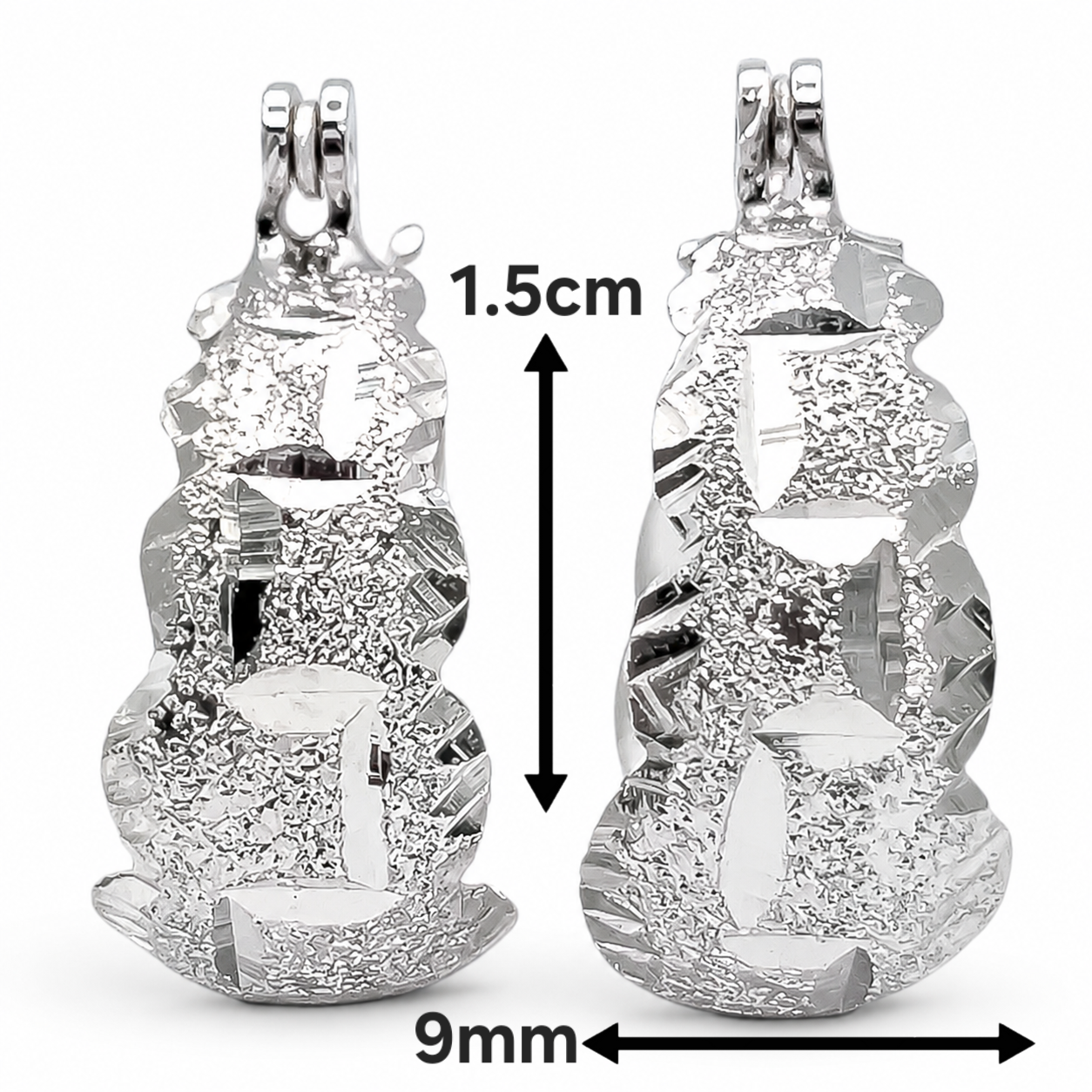 Arracada Diamantada Plata Ley 925
