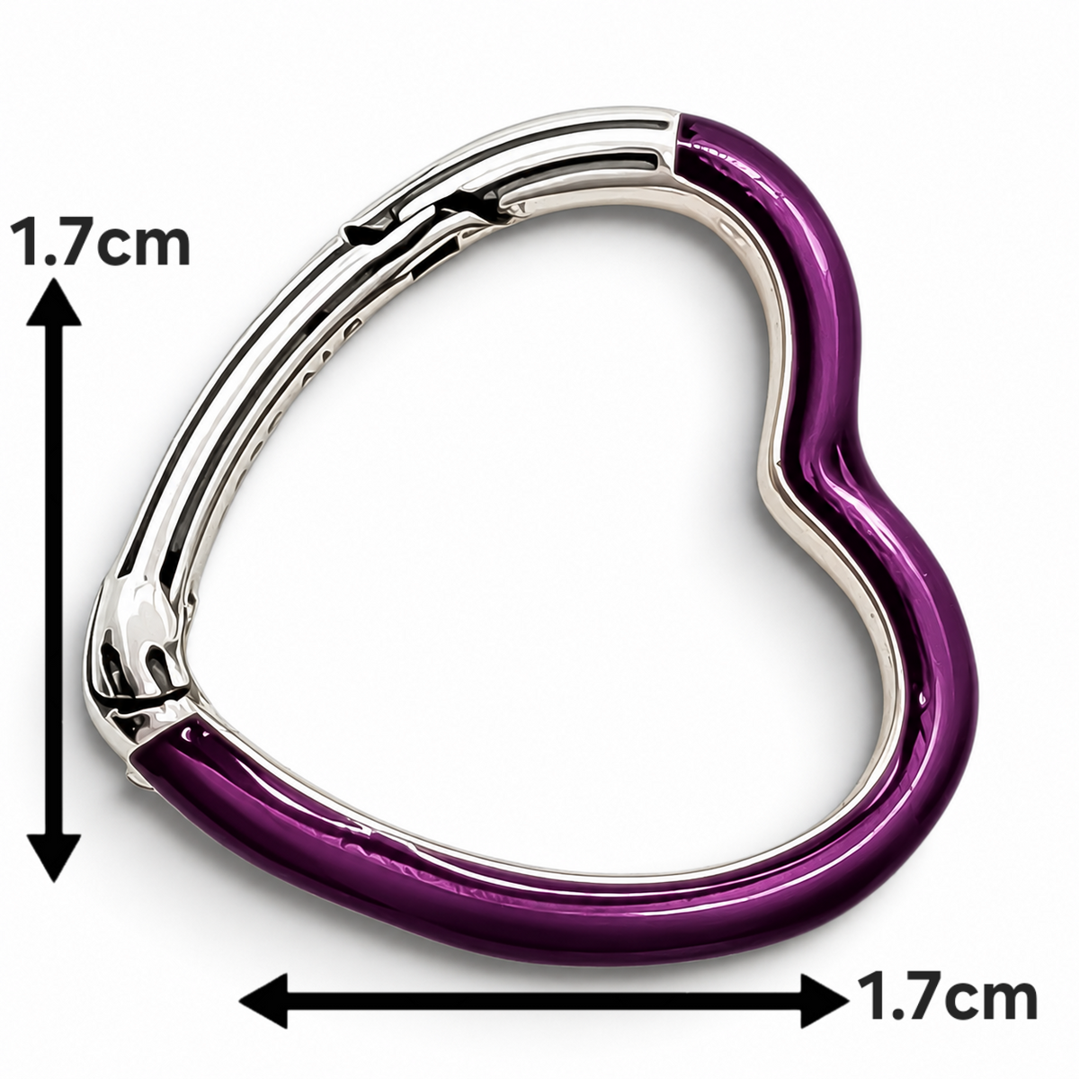Broche Corazon Morado Plata Ley 925