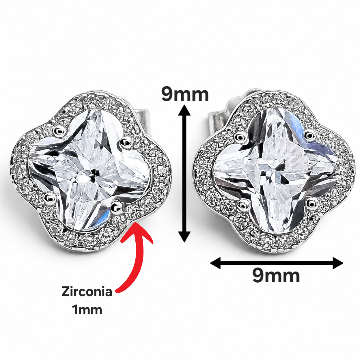 Arete Van Zirconia Plata Ley 925