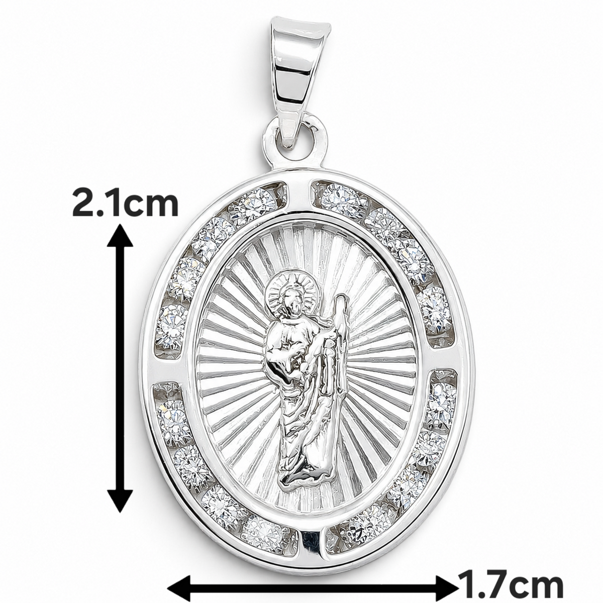Dije Medalla Ovalo San Judas Plata Ley 925