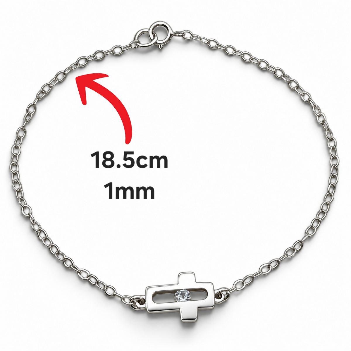 Pulsera Cruz Plata Ley 925