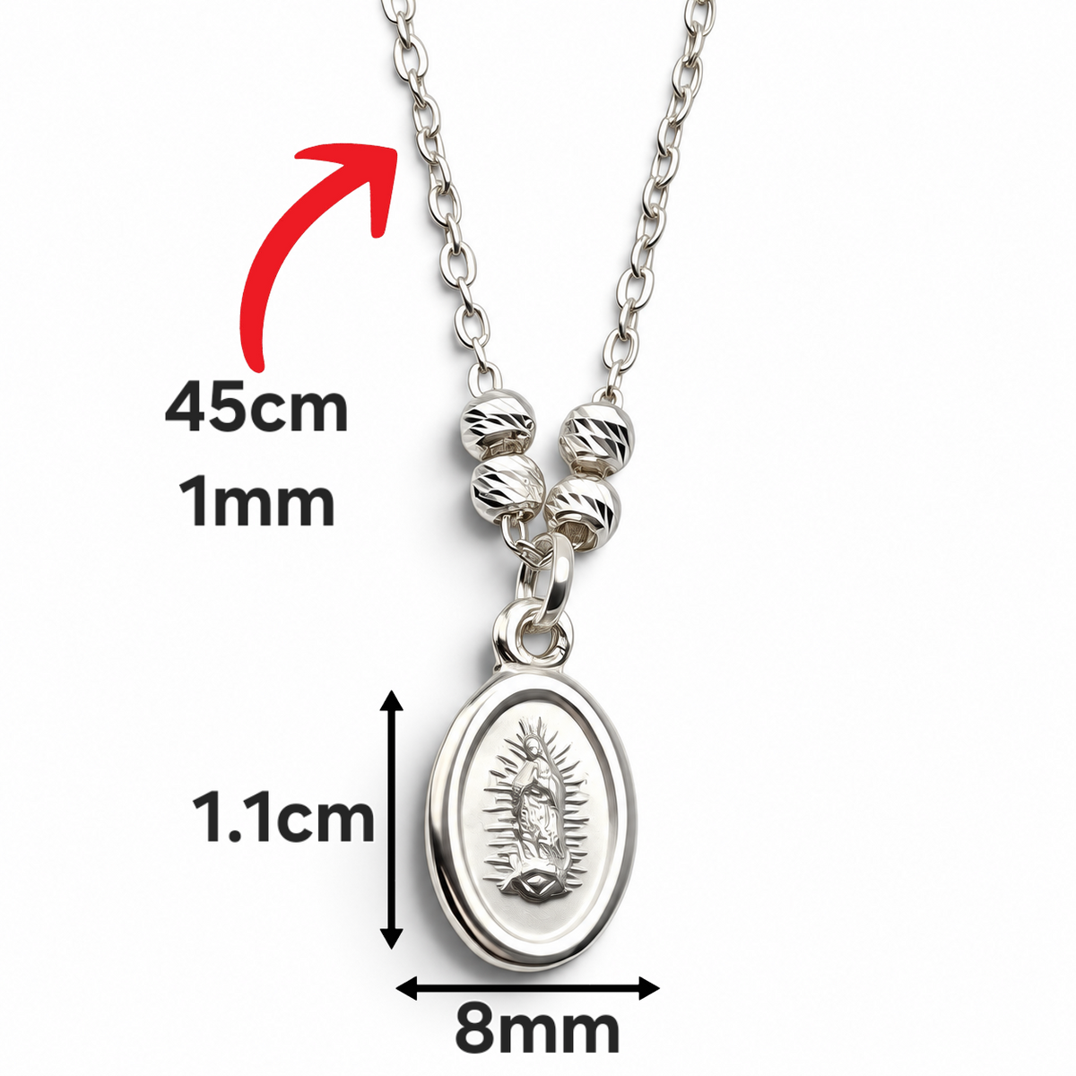 Collar Virgen Plata Ley 925