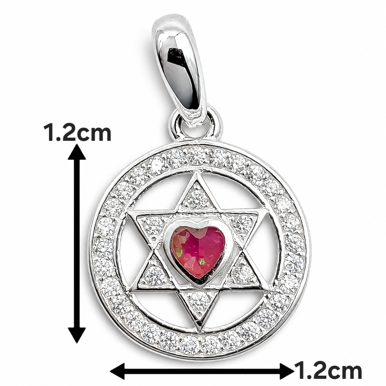 Dije Corazon Opalo Rosa Zirconia Plata Ley 925