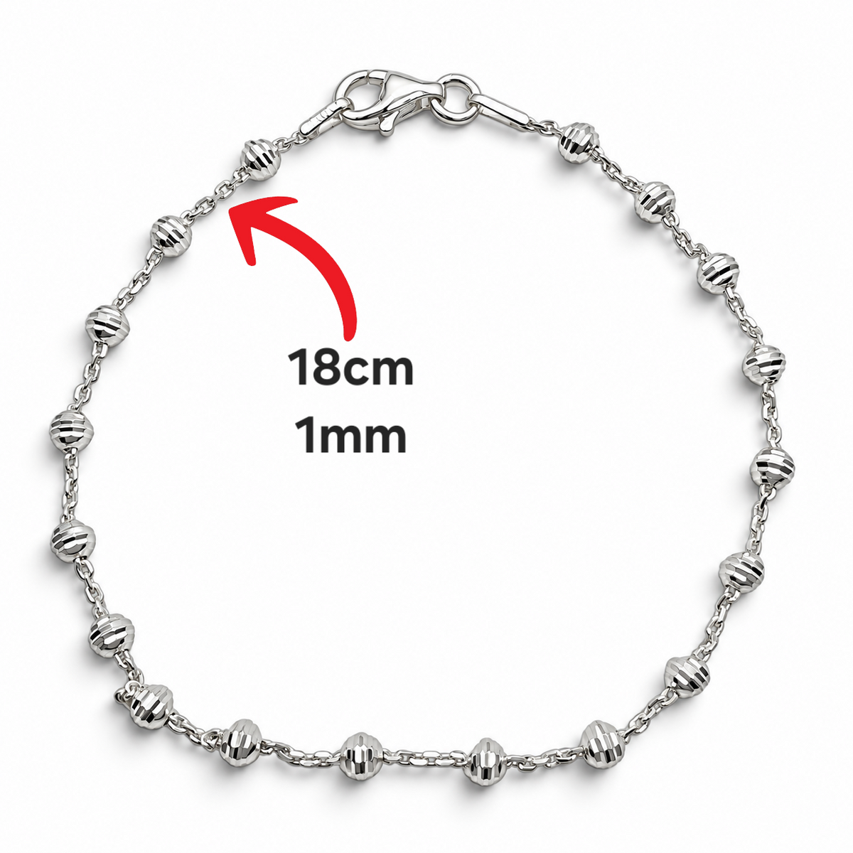 Pulsera Bola Diamantada Plata Ley 925