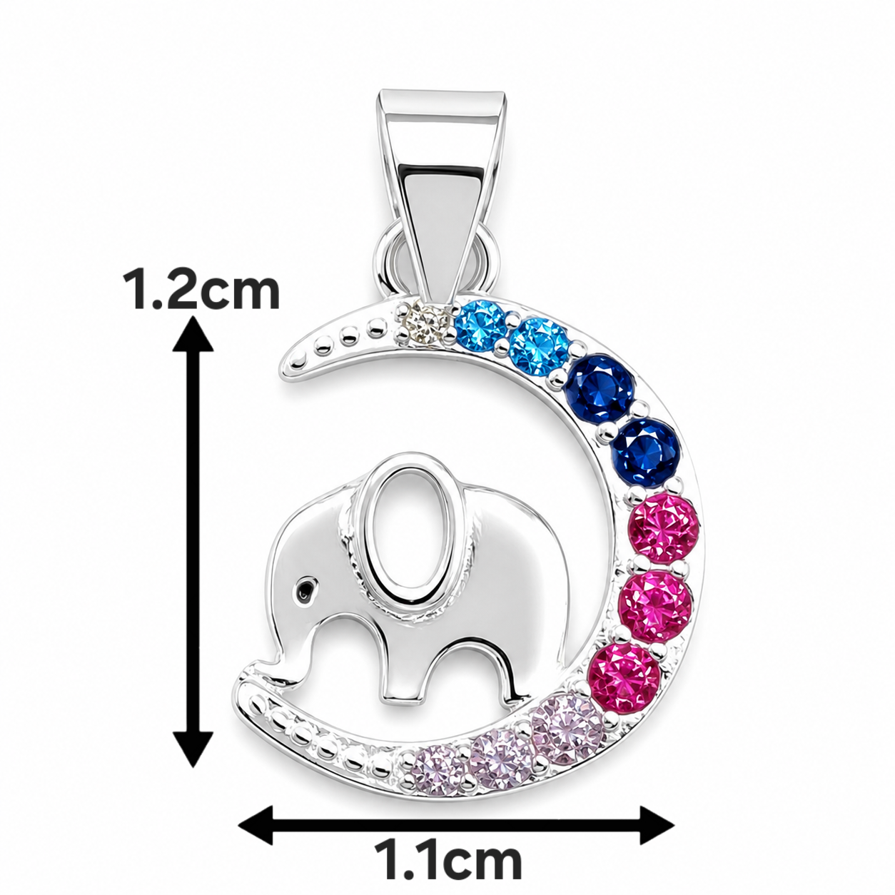 Dije Elefante Multicolor Plata Ley 925