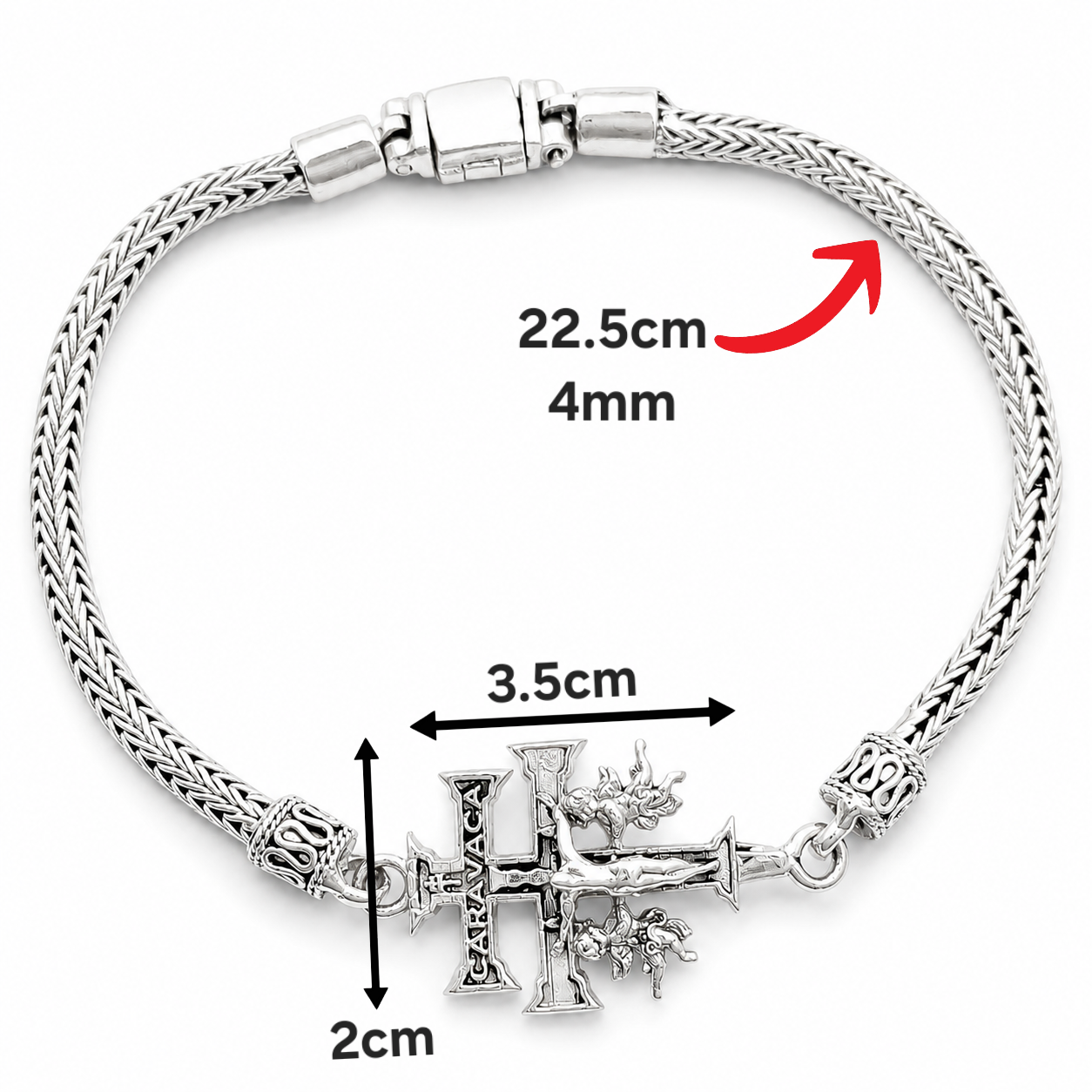 Pulso Tejido Bali Cruz 4mm
