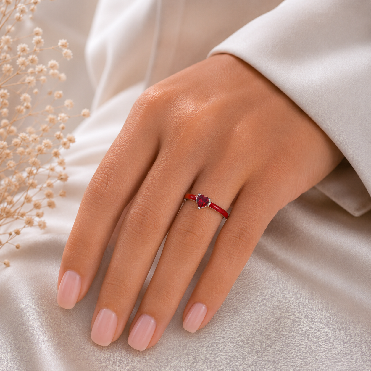 Anillo Corazon Rojo