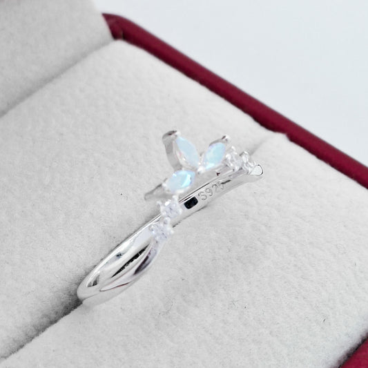 Anillo Hojitas Zirconia