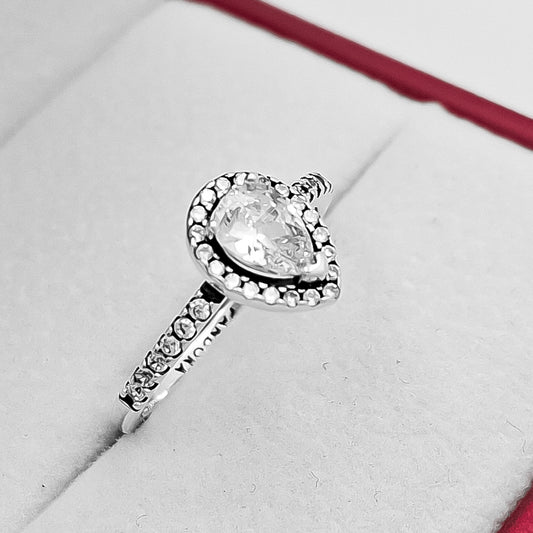 Anillo Gota Zirconia Blanca