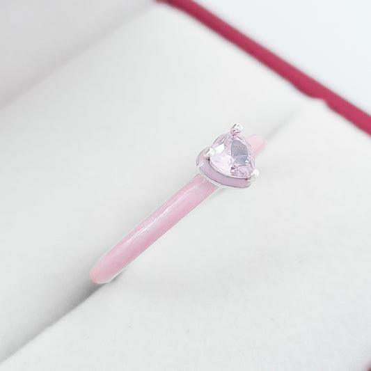 Anillo Corazon Rosa