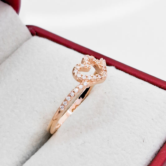 Anillo Plata Rosa Corazon