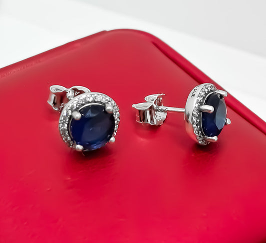 Arete Pan Zirconia Azul