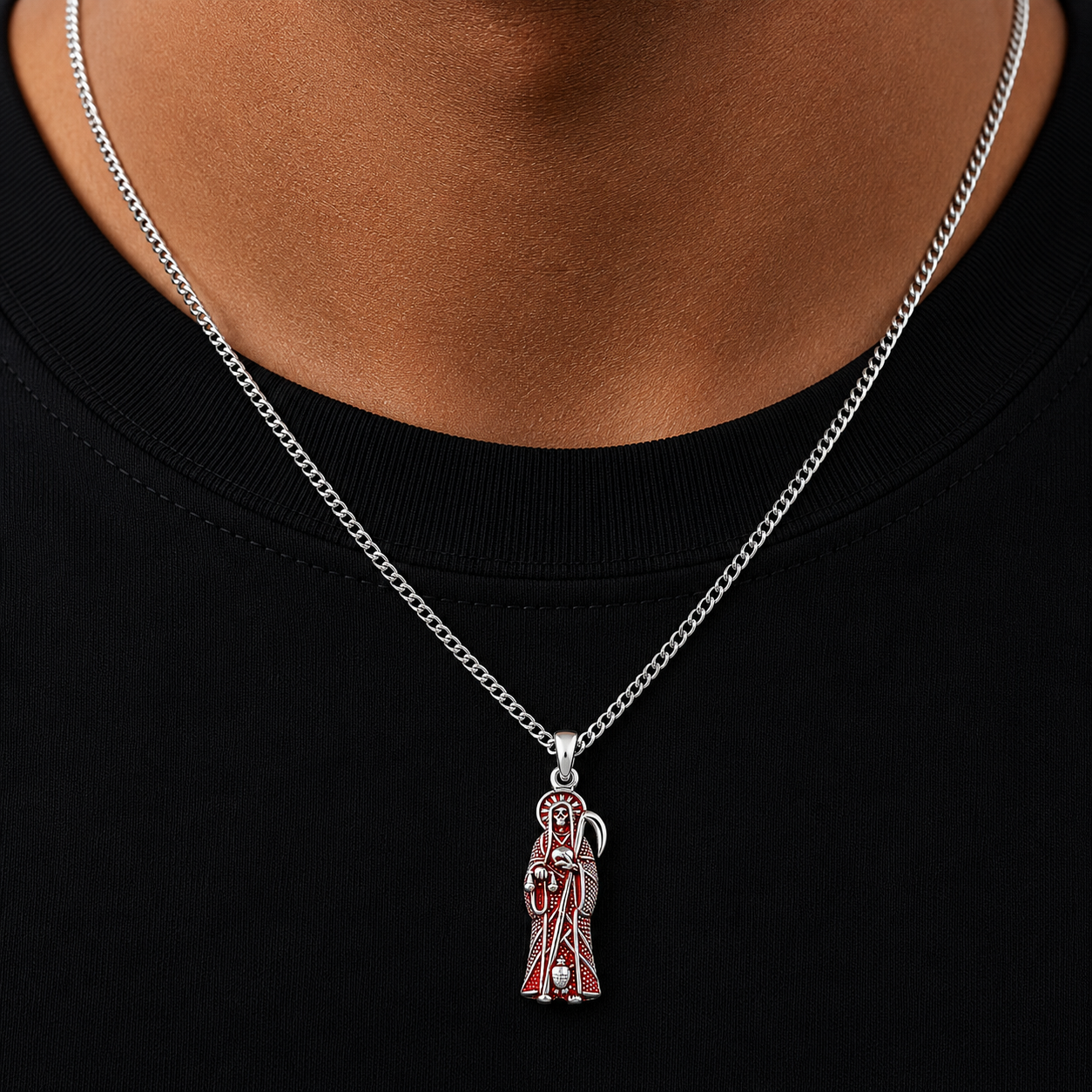 Dije Santa Muerte Roja