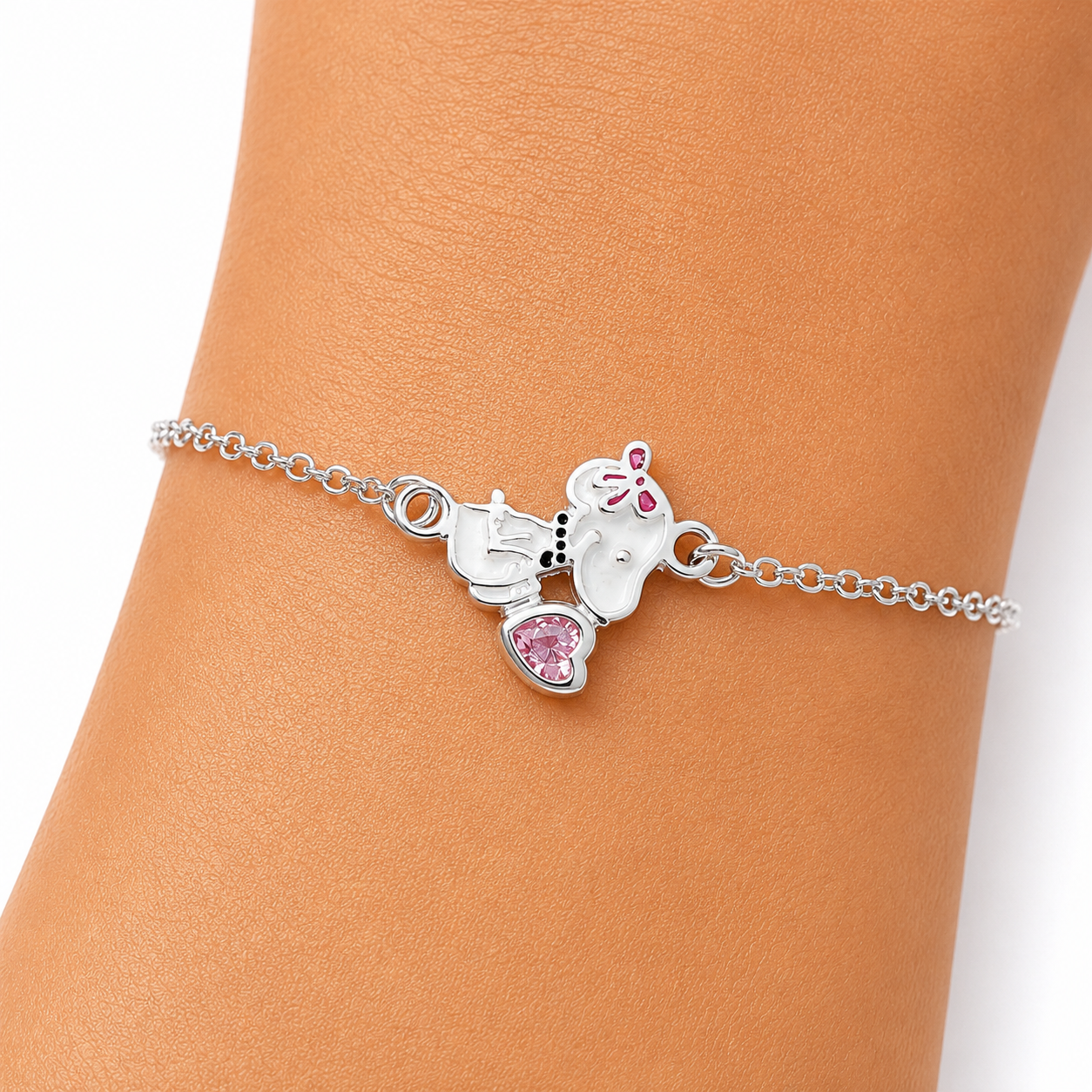 Pulsera Snoppy Sentado Rosa