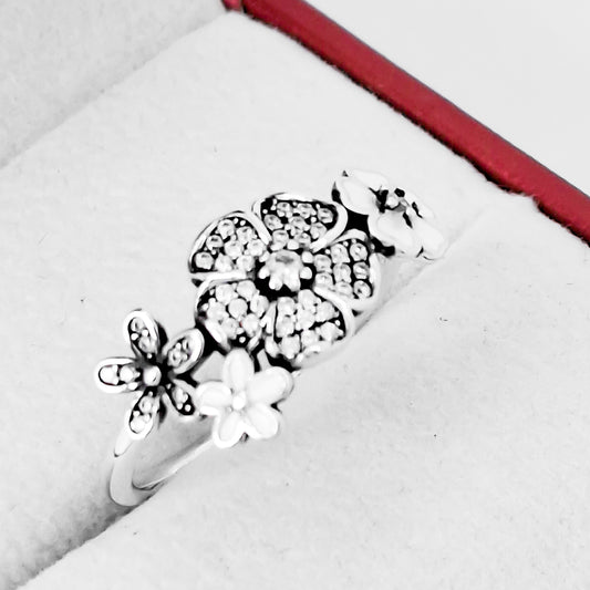 Anillo Flores Zirconia Esmalte