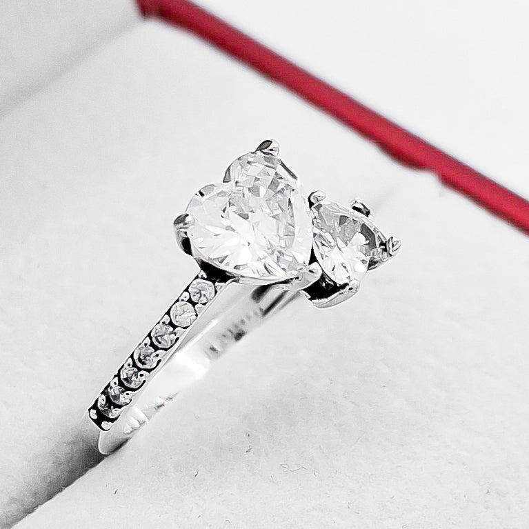 Anillo Corazones Blanco