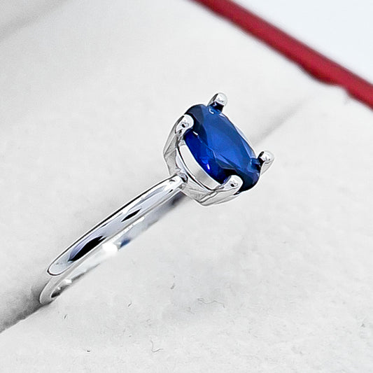 Anillo Zierconia Azul Marino