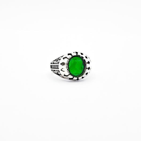 Anillo Verde Facetado