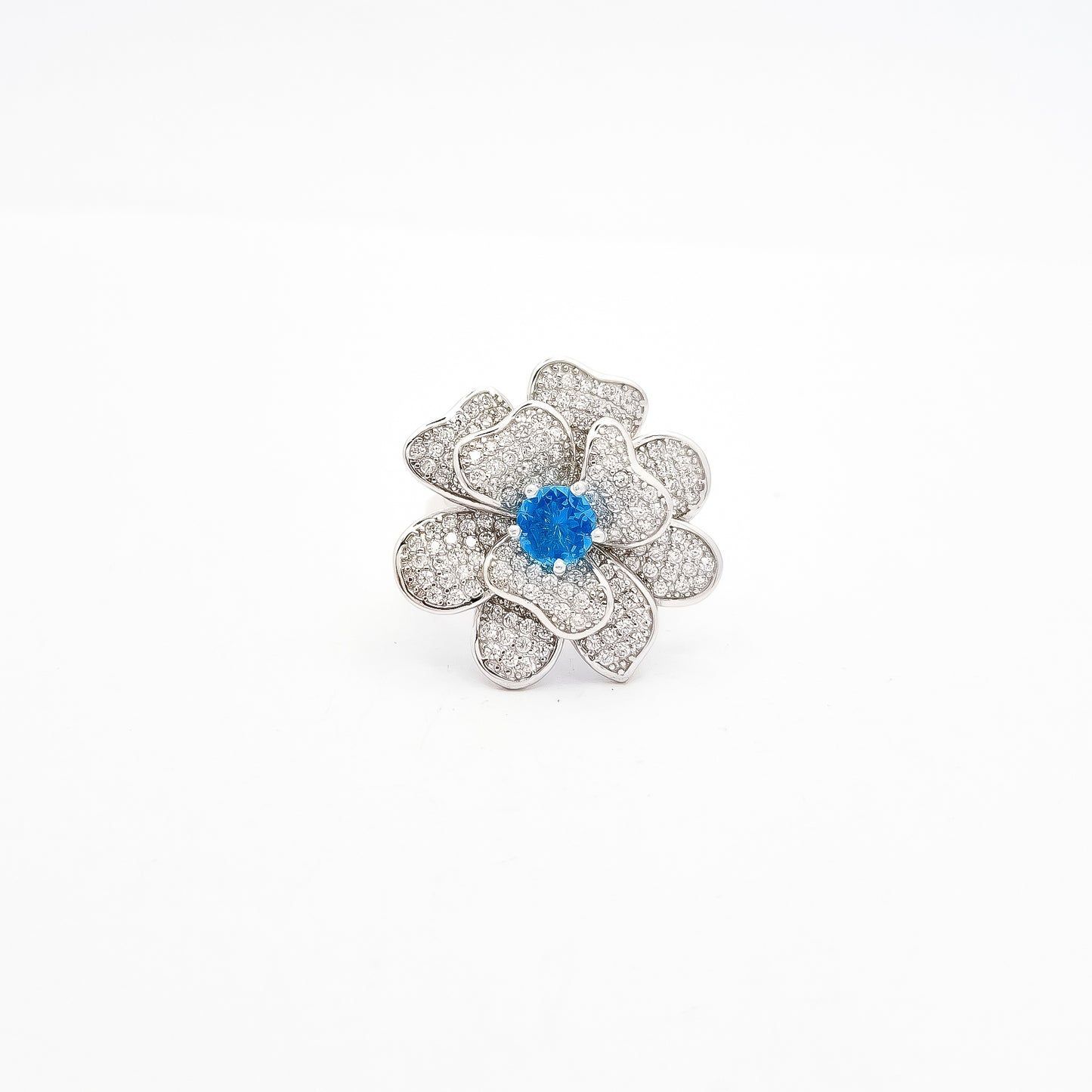 Anillo Flor Aqua