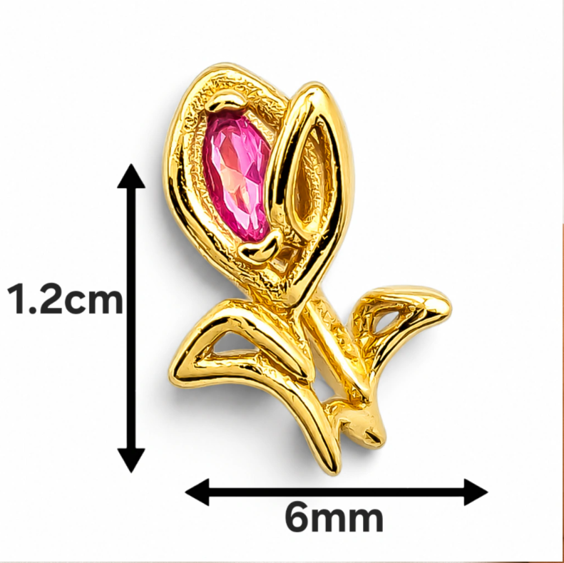 Charm Tulipan Dorado Plata Ley 925