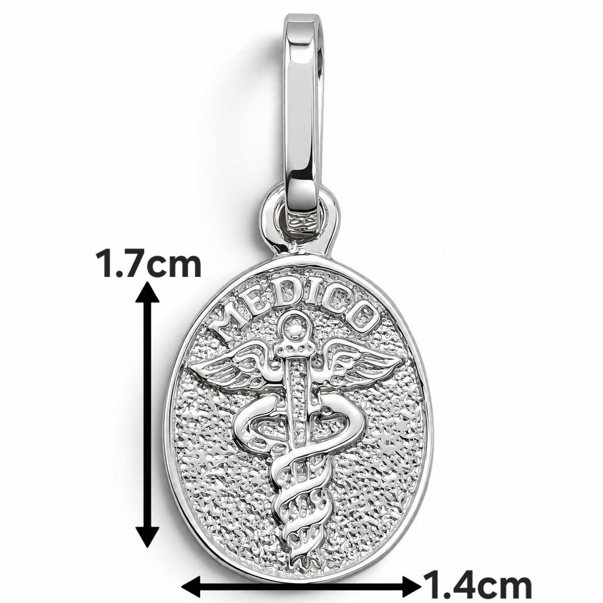 Dije Simbolo Medico Blanco Plata Ley 925