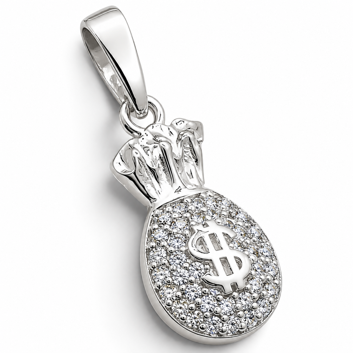 Dije Bolsa de Dinero Zirconia Plata Ley 925